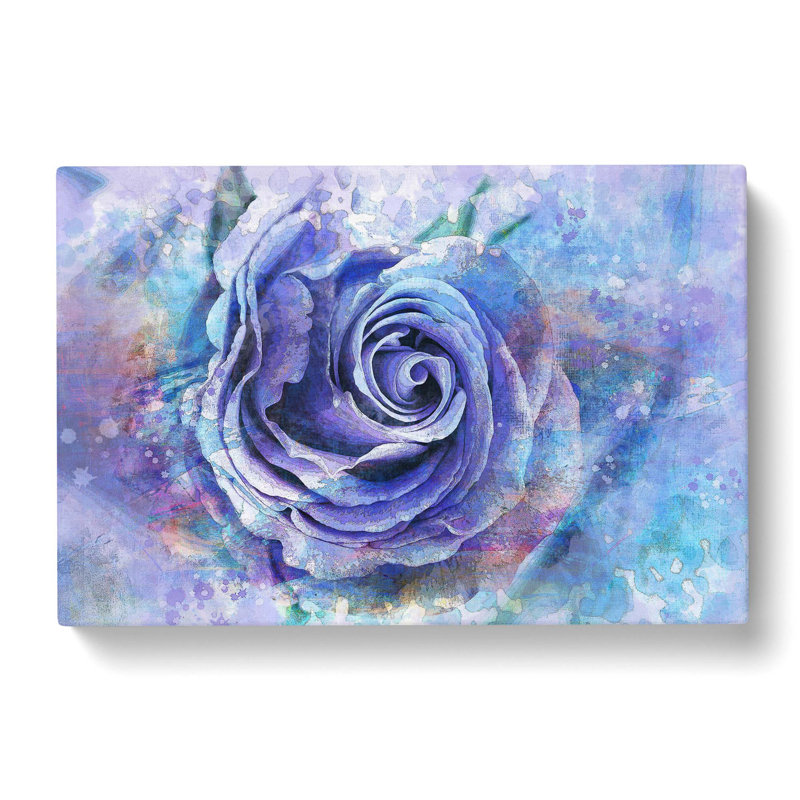 Lilac Rose In Watercolour In Abstract - Wrapped Canvas, 50cm H x 76cm W x 3cm D