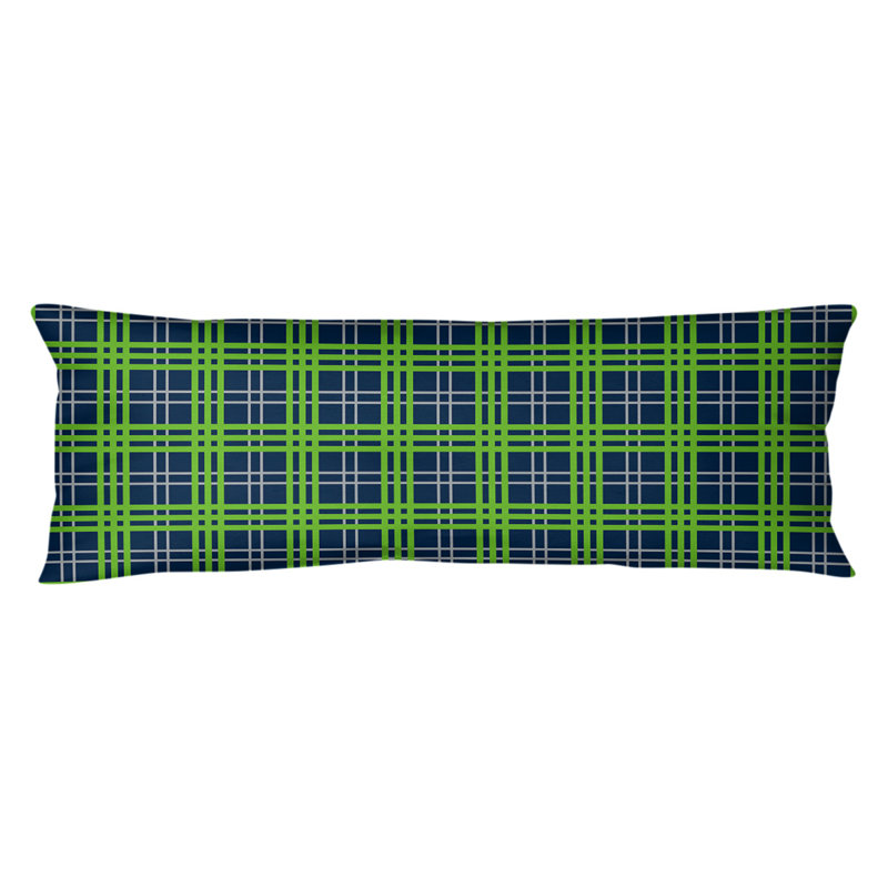 Coussin de soutien en polyester Seattle, Bleu marine / gris / vert, Molleton moelleux