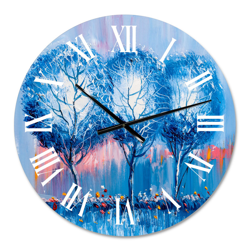 Paysage coloré impressionniste III - horloge murale moderne, Moyen