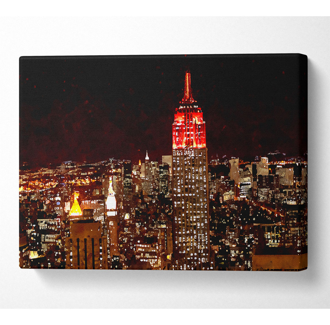 New York Empire State Red Top - Kunstdrucke auf Leinwand