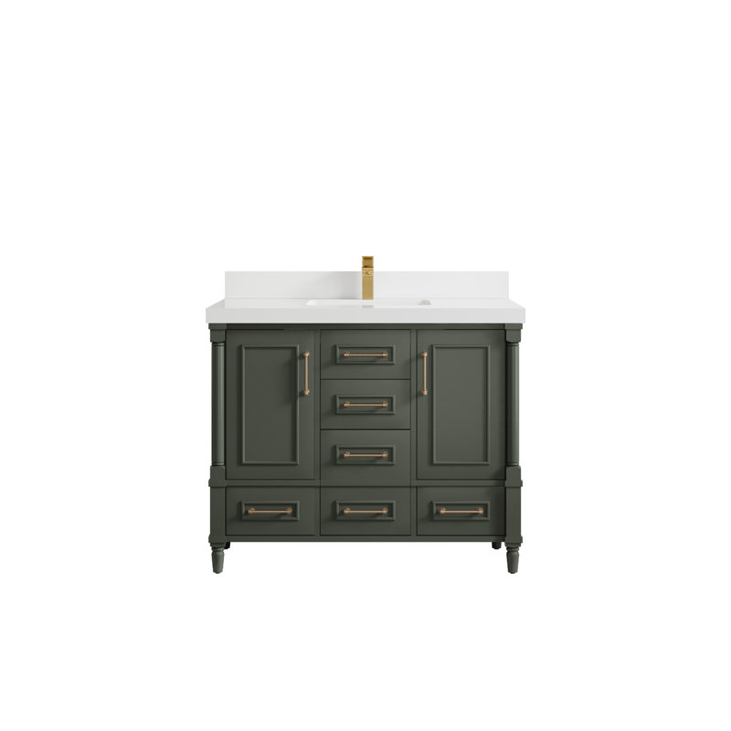 Aberdeen 42'' Single Bathroom Vanity with Top, White