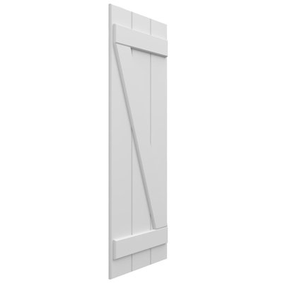 Volets en composite à quatre planches avec barre en Z EnduraCore l 21 1/2 po x H 50 po (par paire - quincaillerie non incluse)