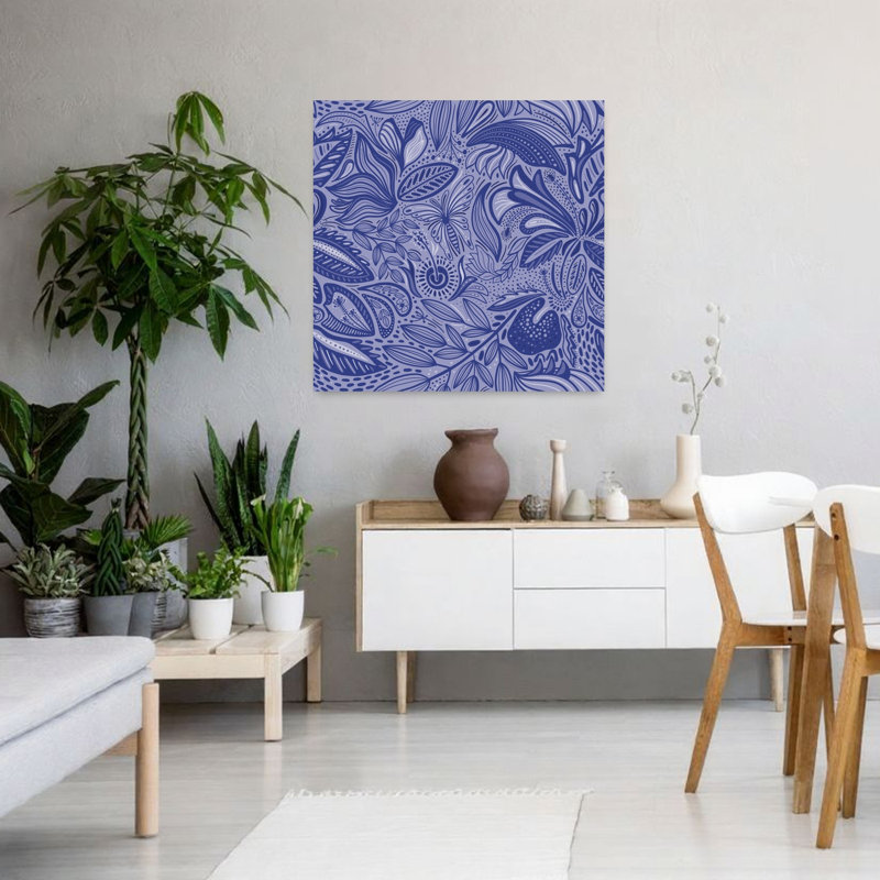 Art contemporain, art tropical papillon, H 36 po x l 36 po