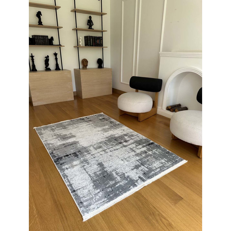 Tapis en coton avec envers antidérapant Lanney, Rectangle 3 pi 11 po x 6 pi 7 po