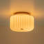 Nordic 2-Light Cream Cake Ribbed Opal Glass Flush Mount Ceiling Light