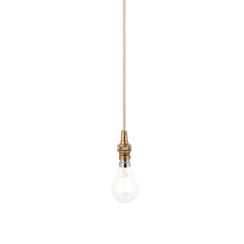 Elton Cable Set for B22 lightbulb, Brass/Beige