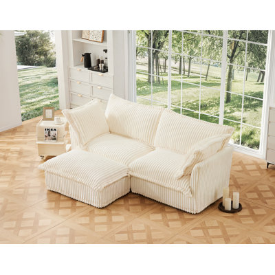 Versatile Convertible Sectional Sofa With Detachable Pillows And Ottoman For Relaxation