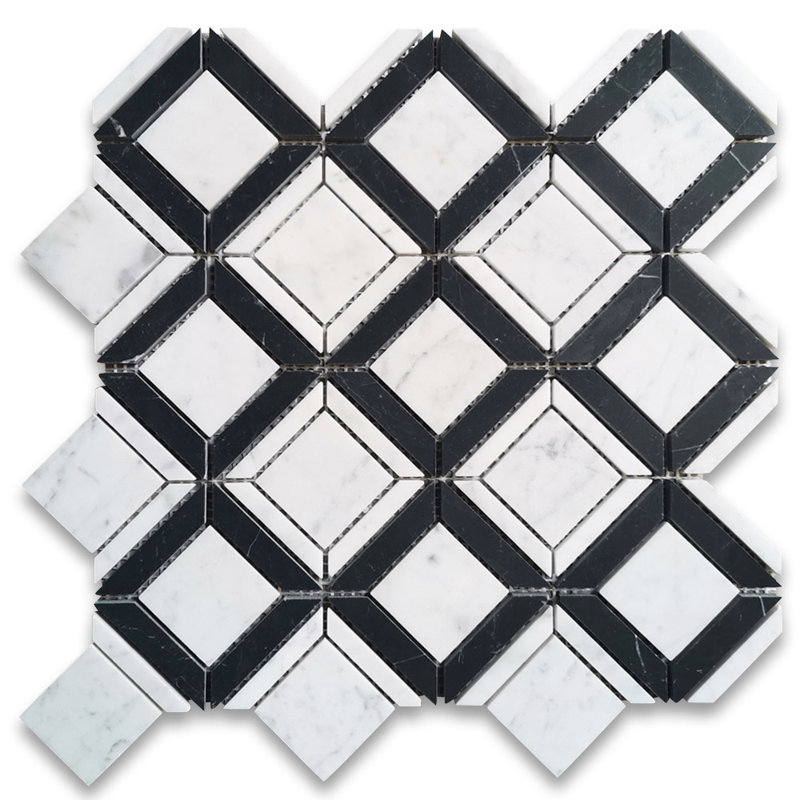 11" x 11" Marble Grid Mosaic Wall & Floor Tile