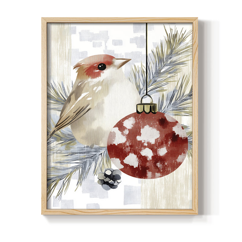 «Christmas Holiday Art DCCDXCI», reproduction d'art encadrée - bois massif, Naturel, H 30 po x l 24 po
