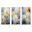 «White and Blue Mums Fragrant Elegance» - Ensemble de 3 décorations murales en métal Mums-164477263