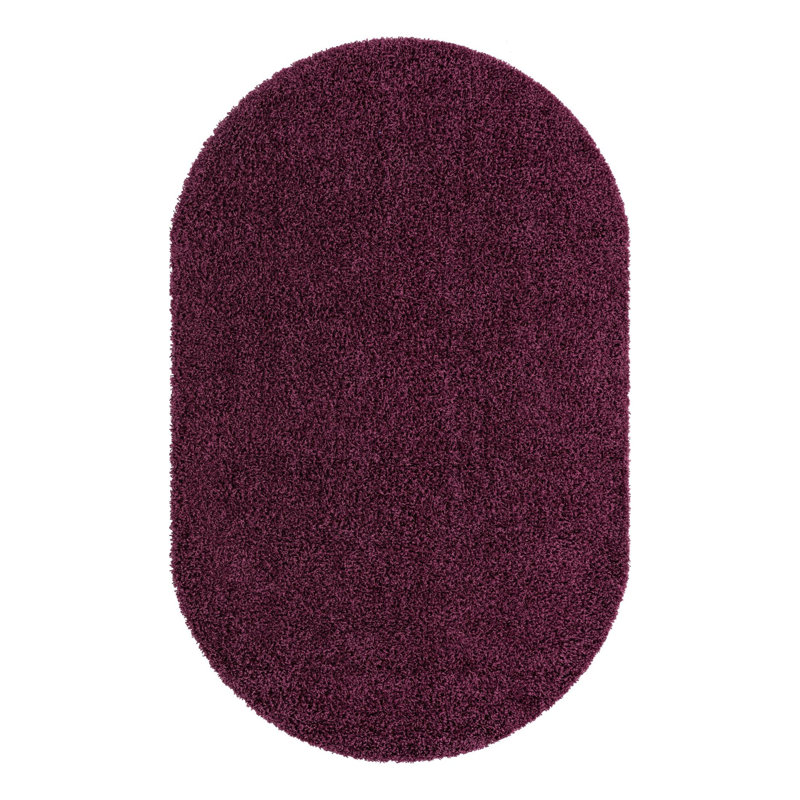 Capwell Performance Indoor Rug, Oval 5'3" x 8', Eggplant Purple