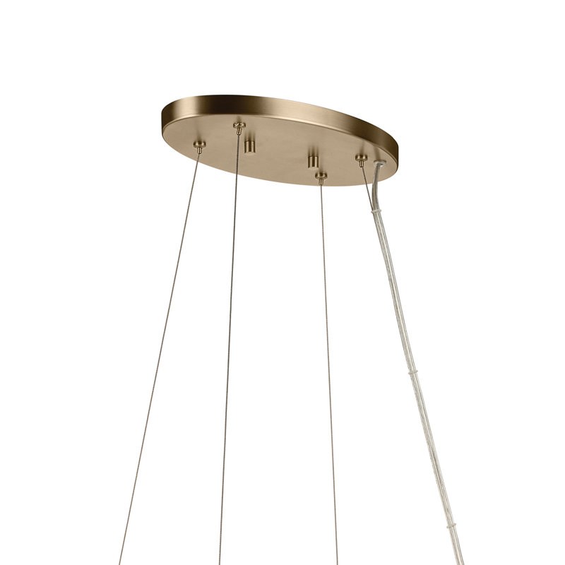 Lustre courbé moderne avec verre cylindrique transparent, H 8,75 po x l 16,25 po x P 52,5 po, Bronze, 8