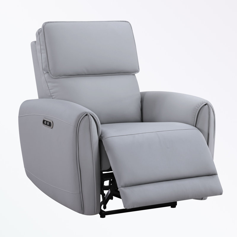 Fauteuil inclinable électrique en cuir avec port USB