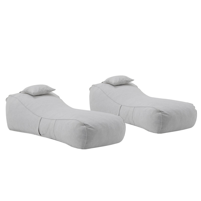 Fauteuil à billes avec repose-tête Brody, Gris