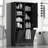  68" Tall Bathroom Storage Cabinet with Dual Tilt-Out Laundry Hampers, Black-1512078122