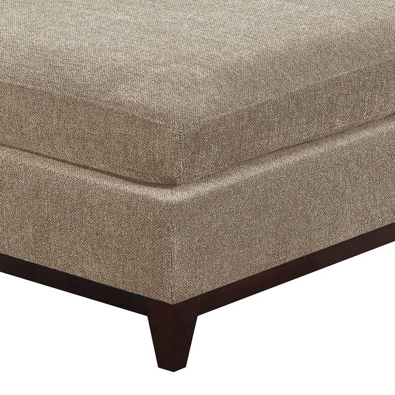 Mailey Square Chenille Cocktail Ottoman, Tan