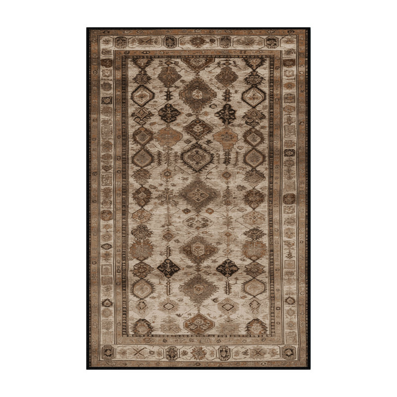 Tapis brun lavable à la machine, Rectangle 8 pi x 12 pi