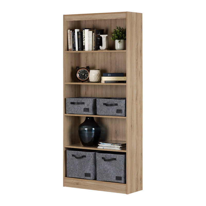 Bibliothèque Axess, (Cinq tablettes) H 68,75 po x l 28 po x P 11,5 po, Chêne rustique