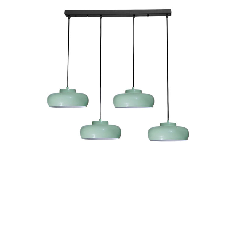 Lustre, Menthe / noir, 4 étages, Quatre lumières