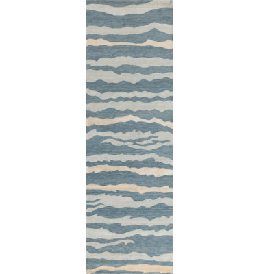 Tigre Abstract Area Rug in Ivory/Blue