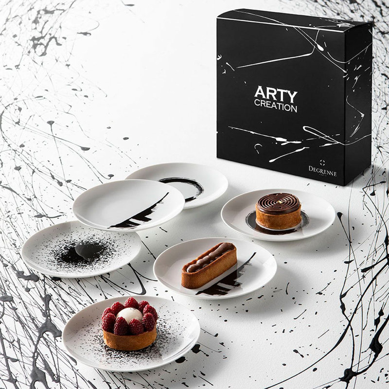Arty Creation Porcelain Salad/Dessert Plate, White