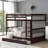 Shared Bedroom Sleepover Platform Bunk Bed Full-Over-Full Configuration With Under-Bed Storage Solid Wood Classic Brown