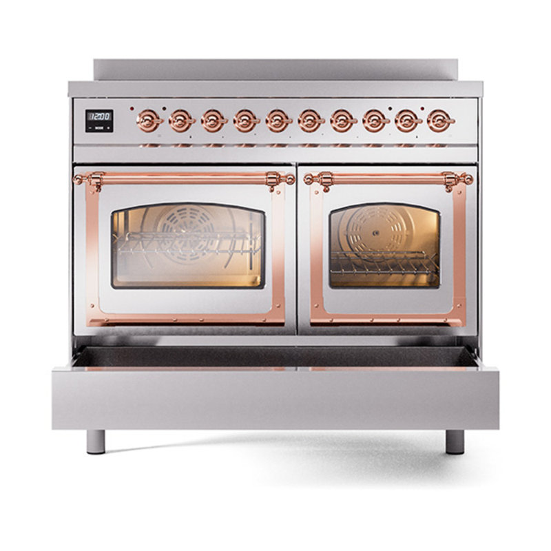 ILVE Nostalgie II Noblesse 40 in Induction Range, Stainless Steel/Copper