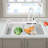 31.5Inch White Modern  Stainless Steel Rectangular Kitchen Sink With Single Bowl, Faucet And Board