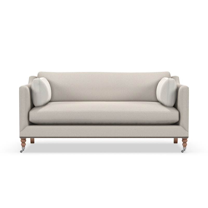 Madeline Sofa, Natural Linen Blend, Washed Oak, 34"H x 90"W x 40"D