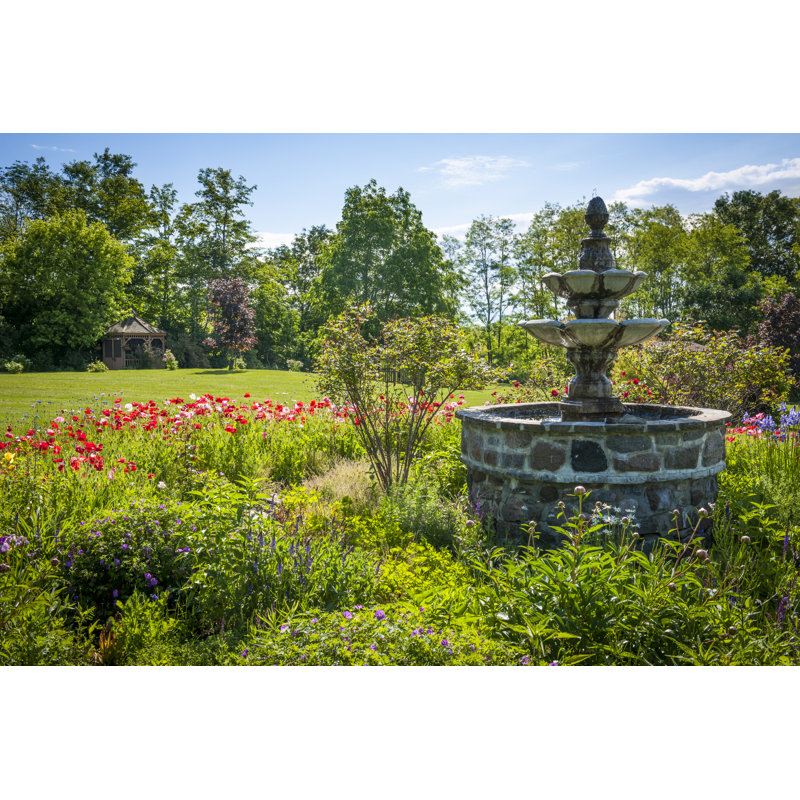 Garden With Fountain by Elenathewise - Wrapped Canvas Print, 51cm H x 76cm W