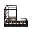 Lit simple en bois avec clôture-417821800