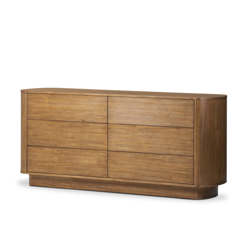 Paden 6 Drawer Dresser-Seasoned Brown Acacia, Seasoned Brown Acacia