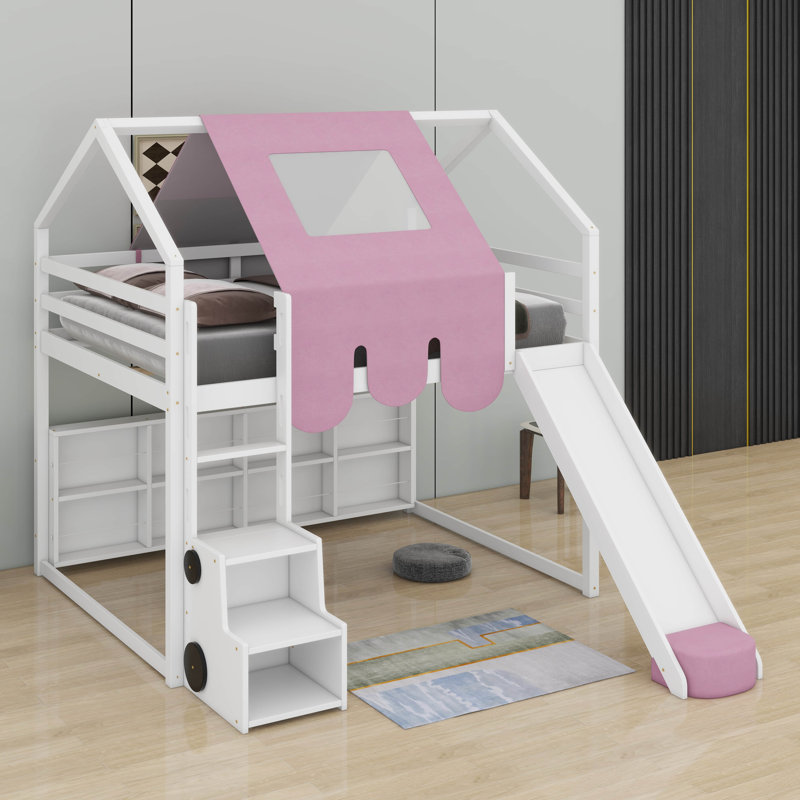 Lit mezzanine double avec tente