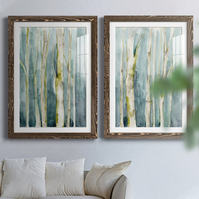 " Treeline Watercolor I " 2 - Pieces Painting Print