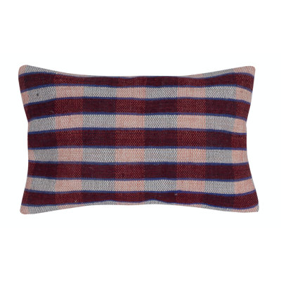 Housse de coussin kilim turque tissée à la main 13 po x 20 po. Coussin décoratif rétro. Coussin en laine. Coussin lombaire