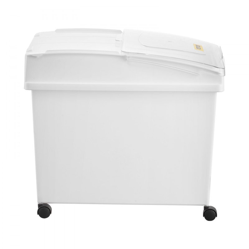 Ingredient Bin, 10.5 Gallons Capacity Ingredient Storage Bin, PP Material Flour Bins On Wheels, White Shelf Ingredient Bin with Scoop and Sliding Lid, Commercial Storage Bins