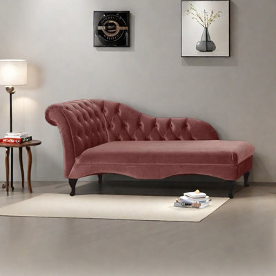 Chaise longue élégante en velours au design ergonomique