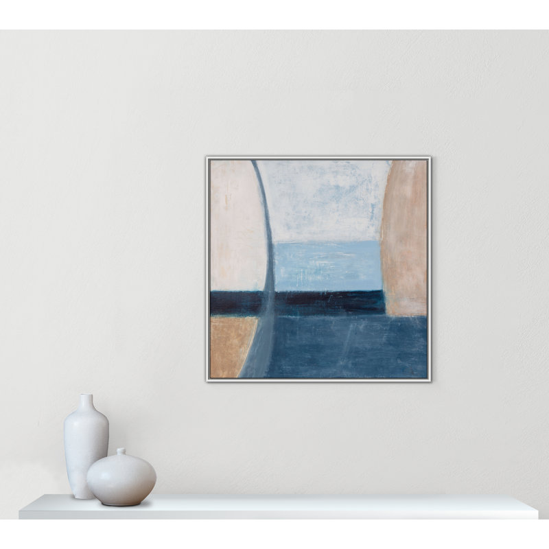 Beach Deco - Square Version Print by Casa Fine Arts, White Floater Framed, 37.5" H x 37.5" W