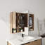 Armoire de toilette 41,4 po avec rangement, armoire à pharmacie murale avec porte miroir, tablettes en verre réglables, contreplaqué