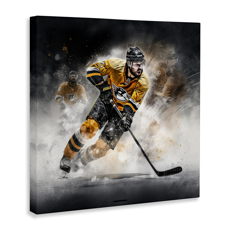 «Hockey Joueur Athlète», art mural par Jim Baldwin, H 17 po x l 17 po