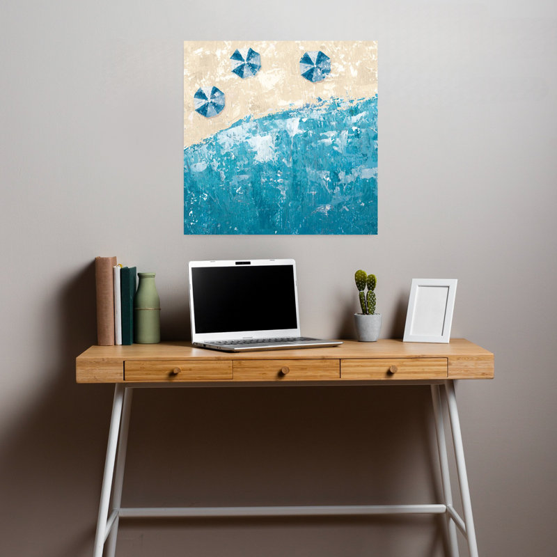 Beach Days Blue Coastal Art, H 18 po x l 18 po
