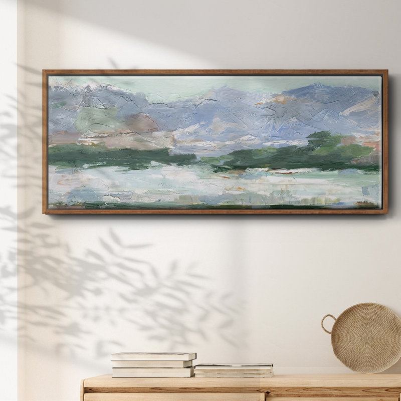 «Pastel Mountain View II», toile encadrée, H 12 po x l 30 po x P 1,5 po, Noyer