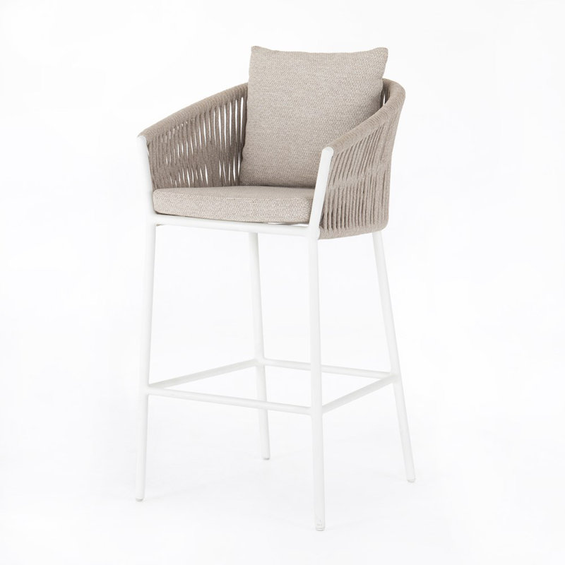Porto Patio Bar Stool, Charcoal, 31.1", Black