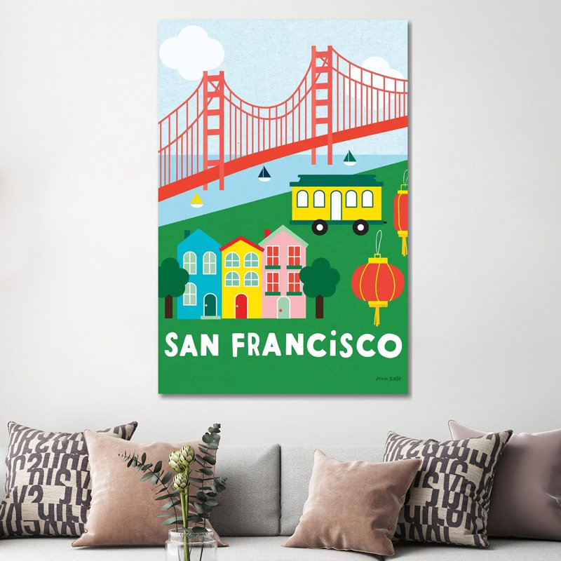 City Fun San Francisco by Ann Kelle - Wrapped Canvas Print, 152.5 cm H x 101.5 cm W