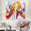 Orange orange, verre vert, art fractal I - ensemble de 2 impressions murales abstraites en métal