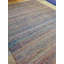Tapis tissé à la main en soie / coton bleu / mauve / noir / jaune