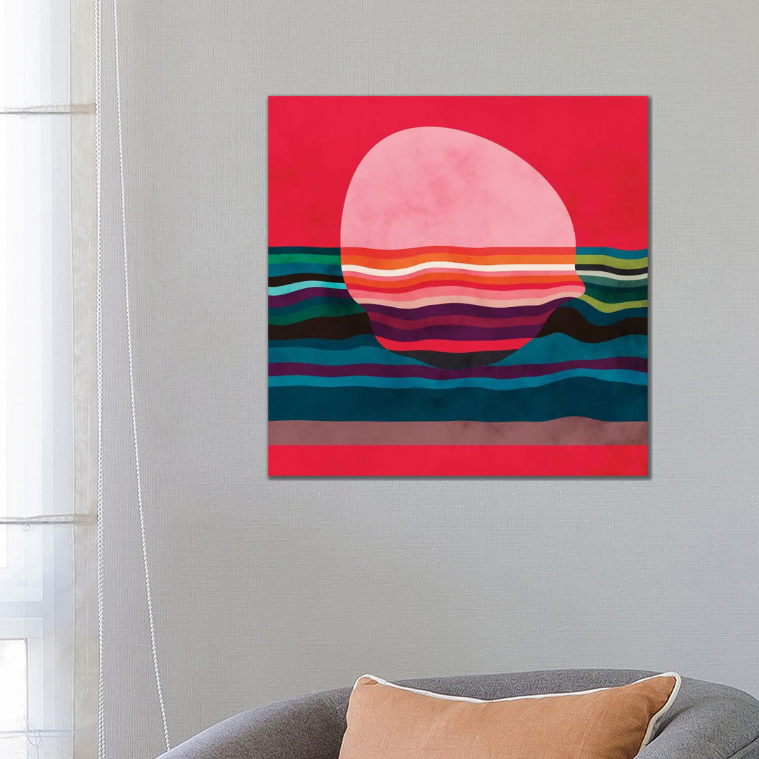 Pink Liquid Sun von Ana Rut Bré - Galerie-verpackte Leinwand Giclée auf Leinwand