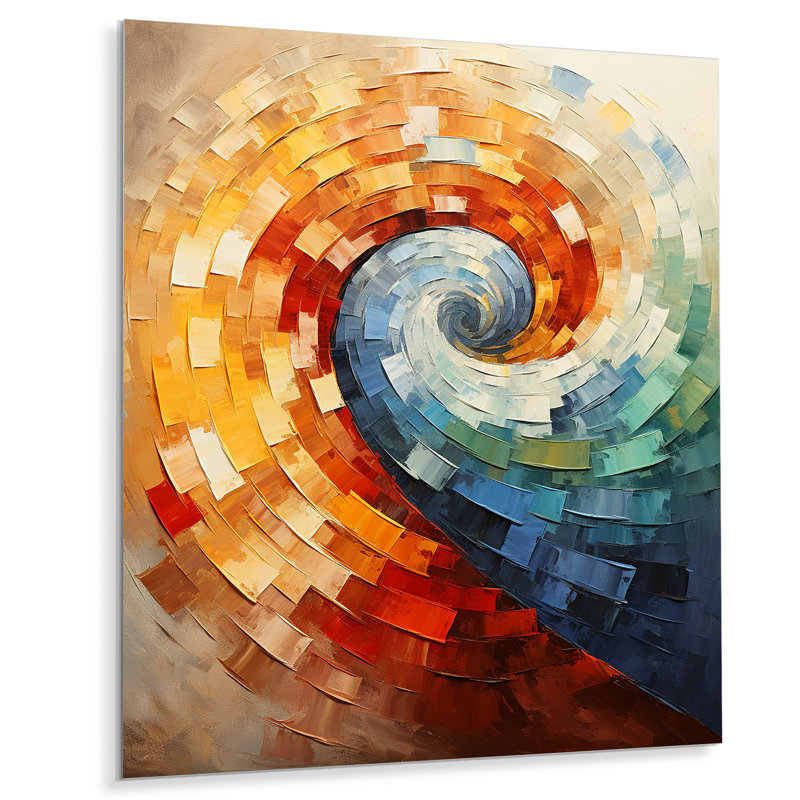 Solitaire en spirale arc coloré arc-en-ciel I - abstrait spirales en métal, H 40 po x l 30 po x P 1,5 po