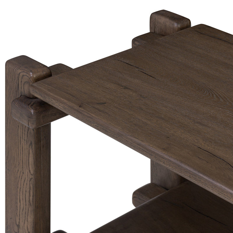 Marcia Console Table by Thomas Bina/Ronald Sasson, 29.5" H x 86.75" W x 22.5" D, Gray Reclaimed French Oak