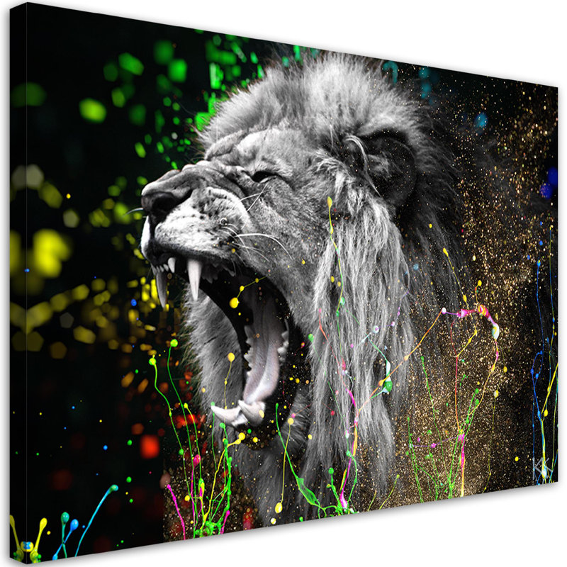 Lion Animal Nature - Wrapped Canvas Print, 60cm H x 90cm W